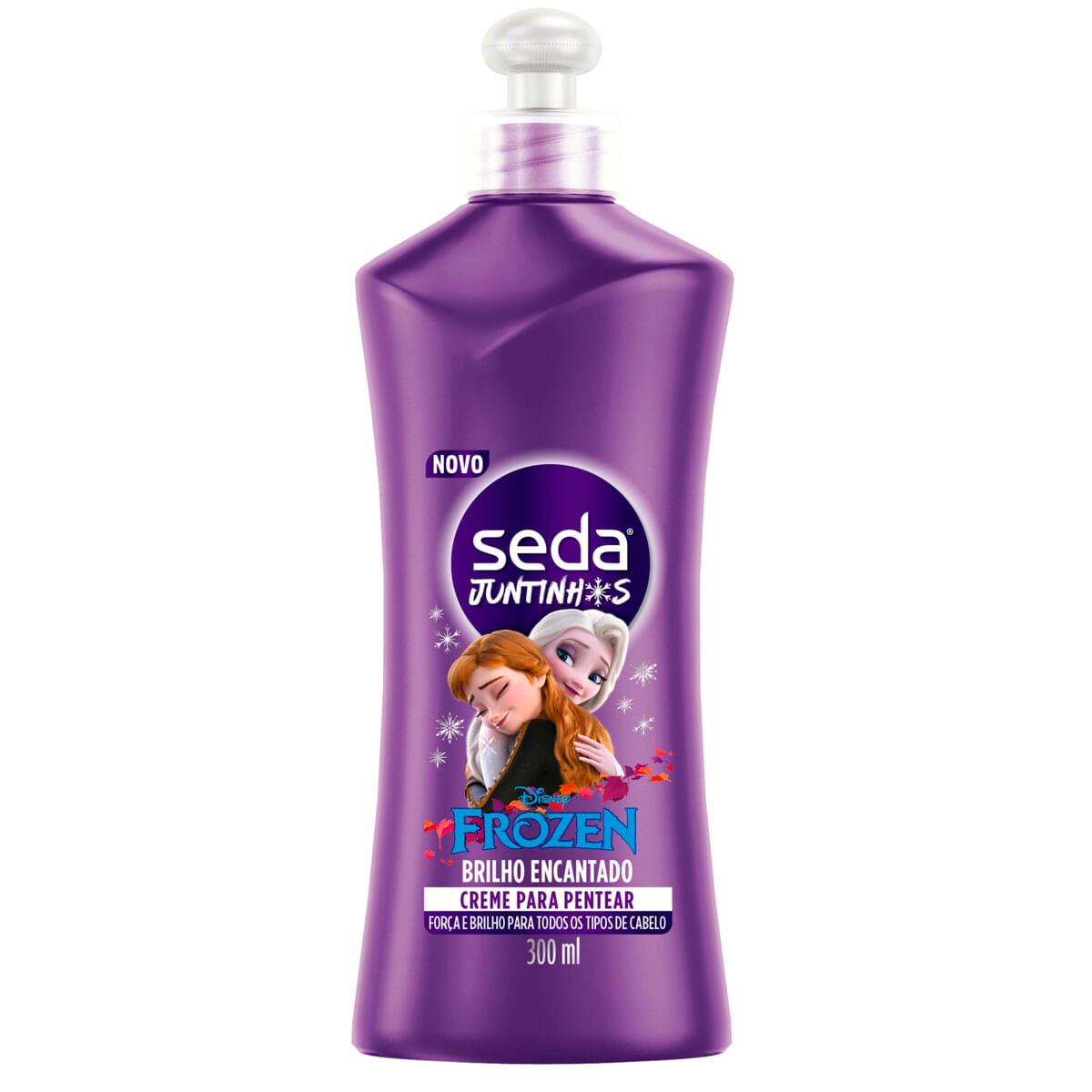 Creme para Pentear Infantil Frozen Seda Juntinhos Brilho Encantado Frasco 300 ml