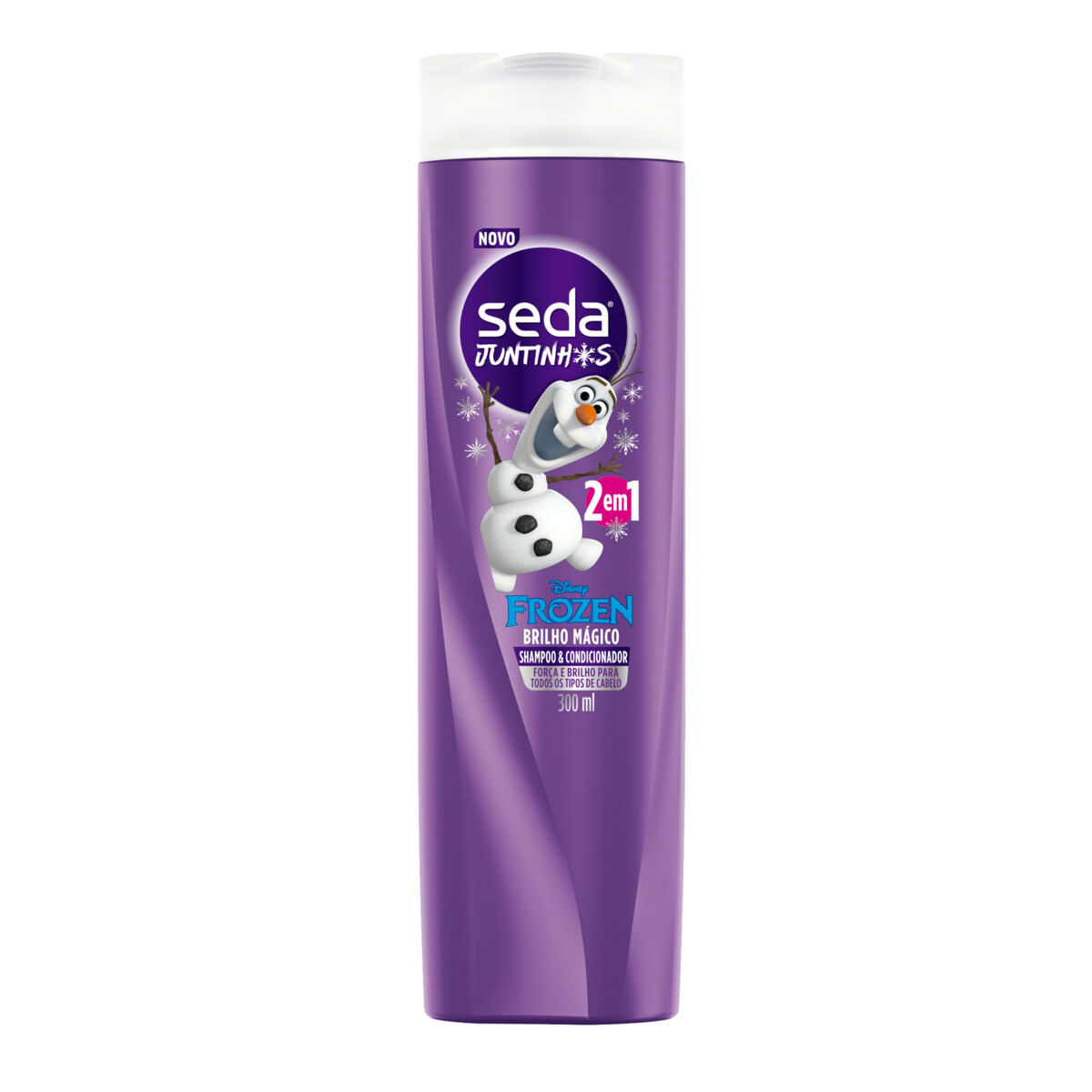 Shampoo Infantil 2 em 1 Frozen Seda Juntinhos Brilho Mágico Frasco 300 ml