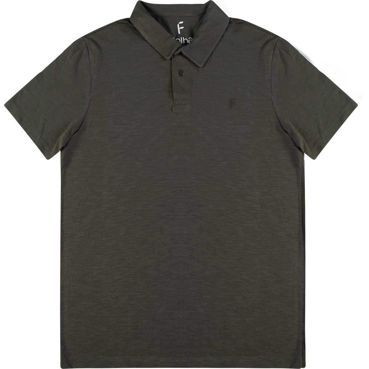 Camiseta Polo Masculina Em Flamê Folha By Hering Verde Militar P