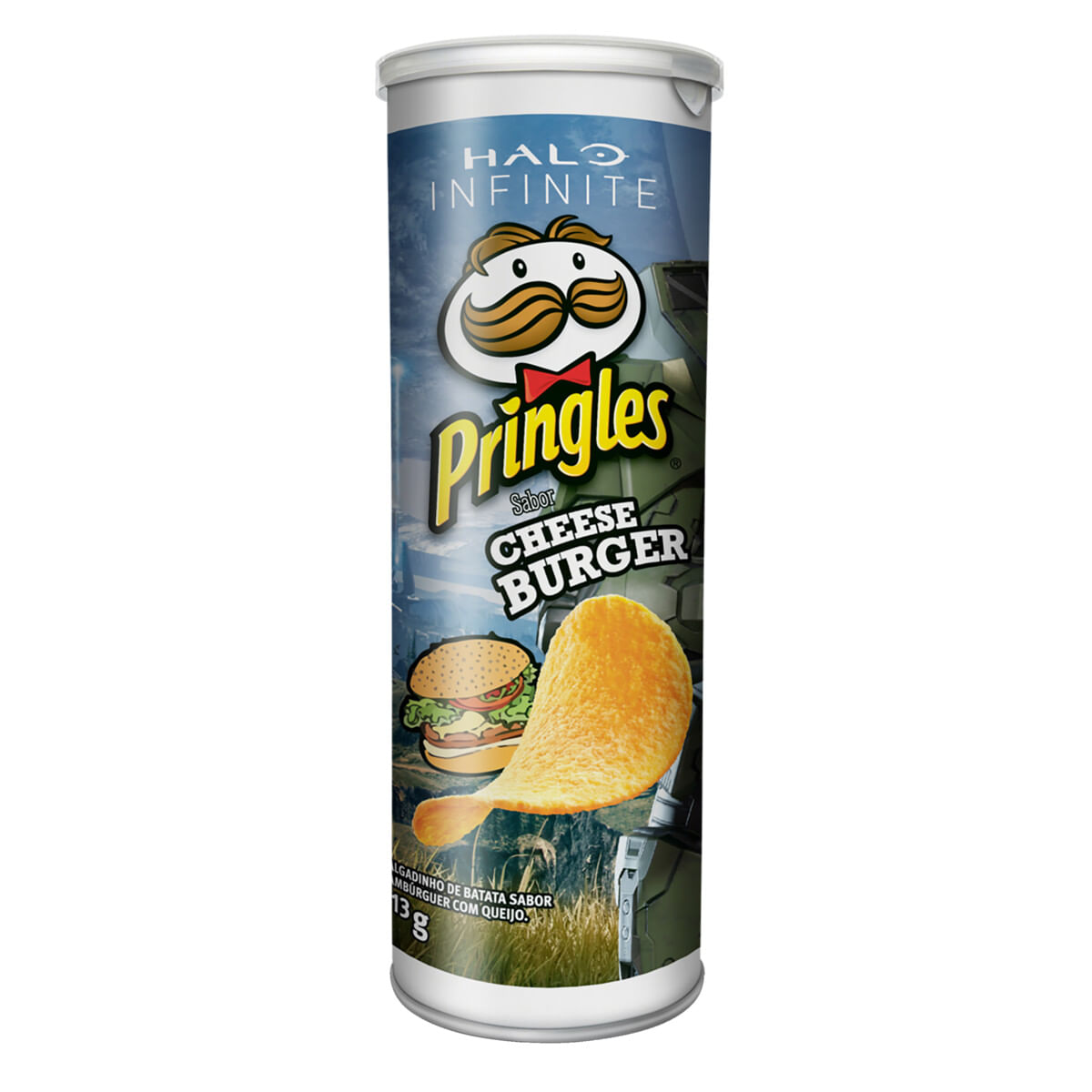 Salgadinho de Batata Pringles Cheeseburger Halo Infinite Tubo 113 g