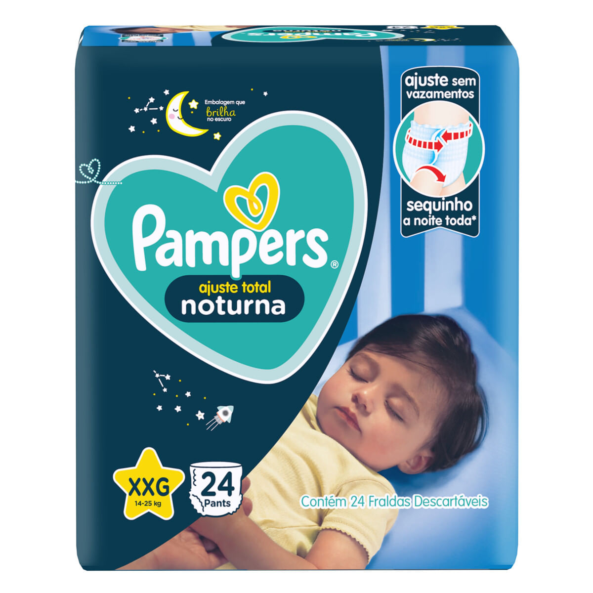 Fralda Descartável Infantil Pants Noturna Pampers XXG 24 Unidades