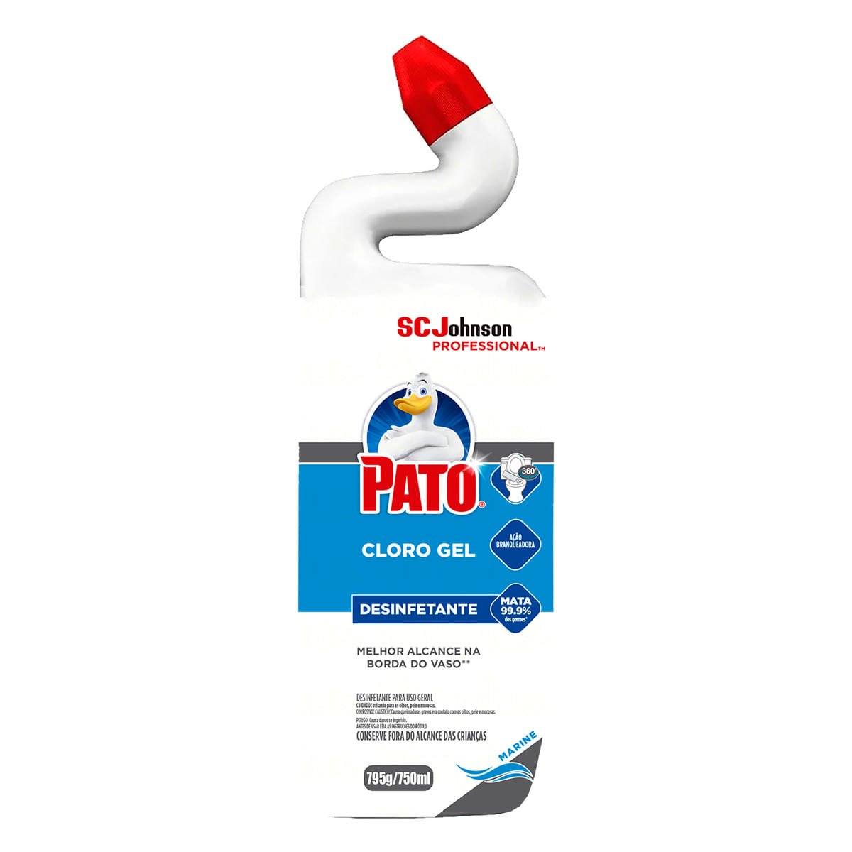 Desinfetante Uso Geral Cloro Gel Marine Pato Professional Frasco 750 ml