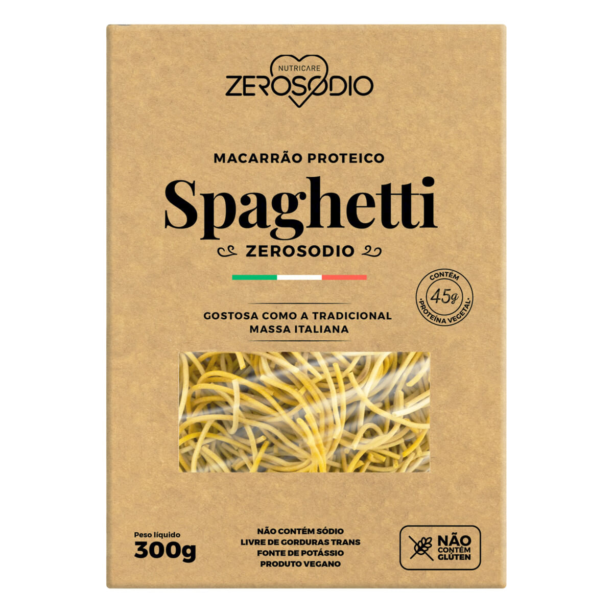 Macarrão Proteico Spaghetti sem Glúten Zero Sódio Caixa 300 g