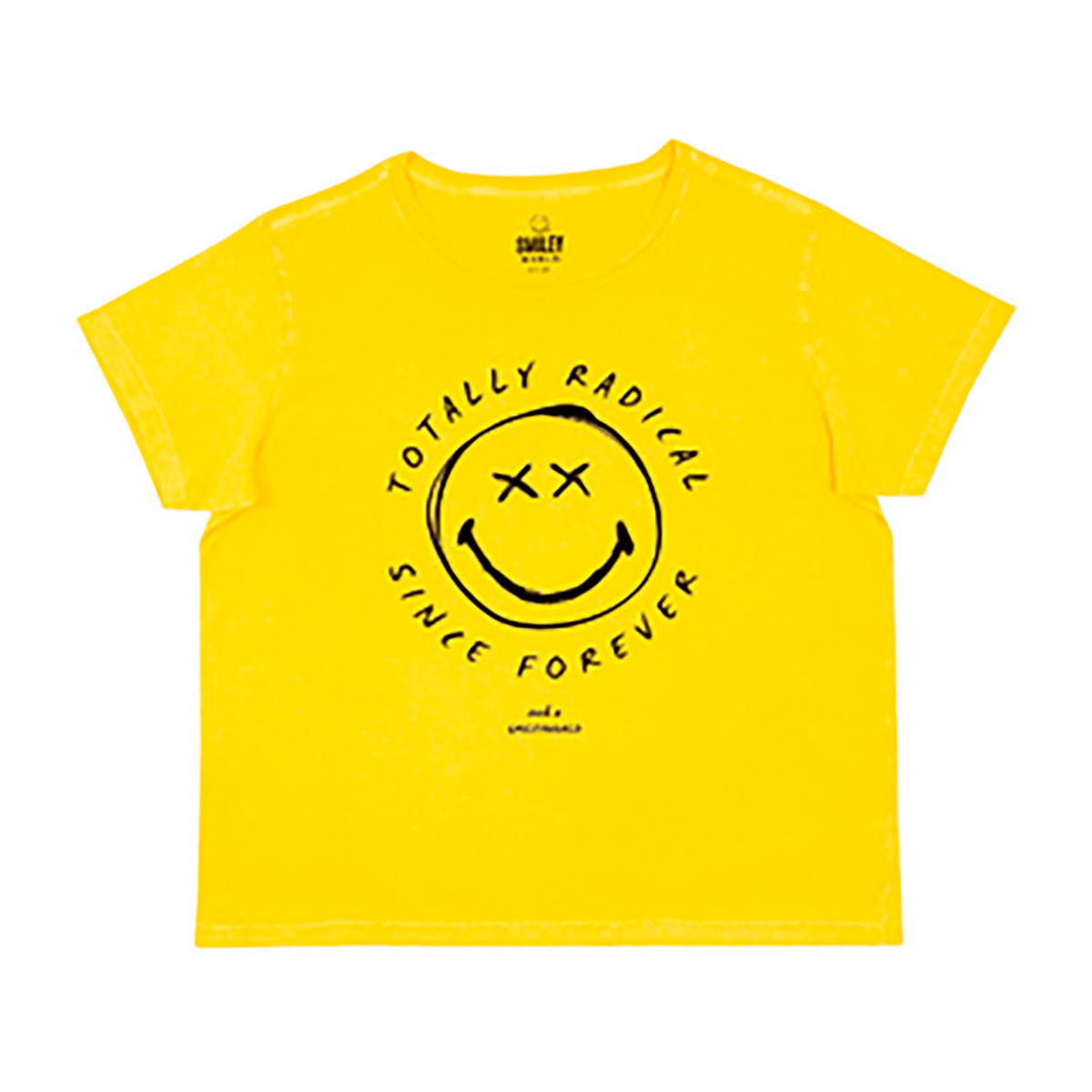 Camiseta Feminina Tradicional Smiley Amarela M Algodão Lapin