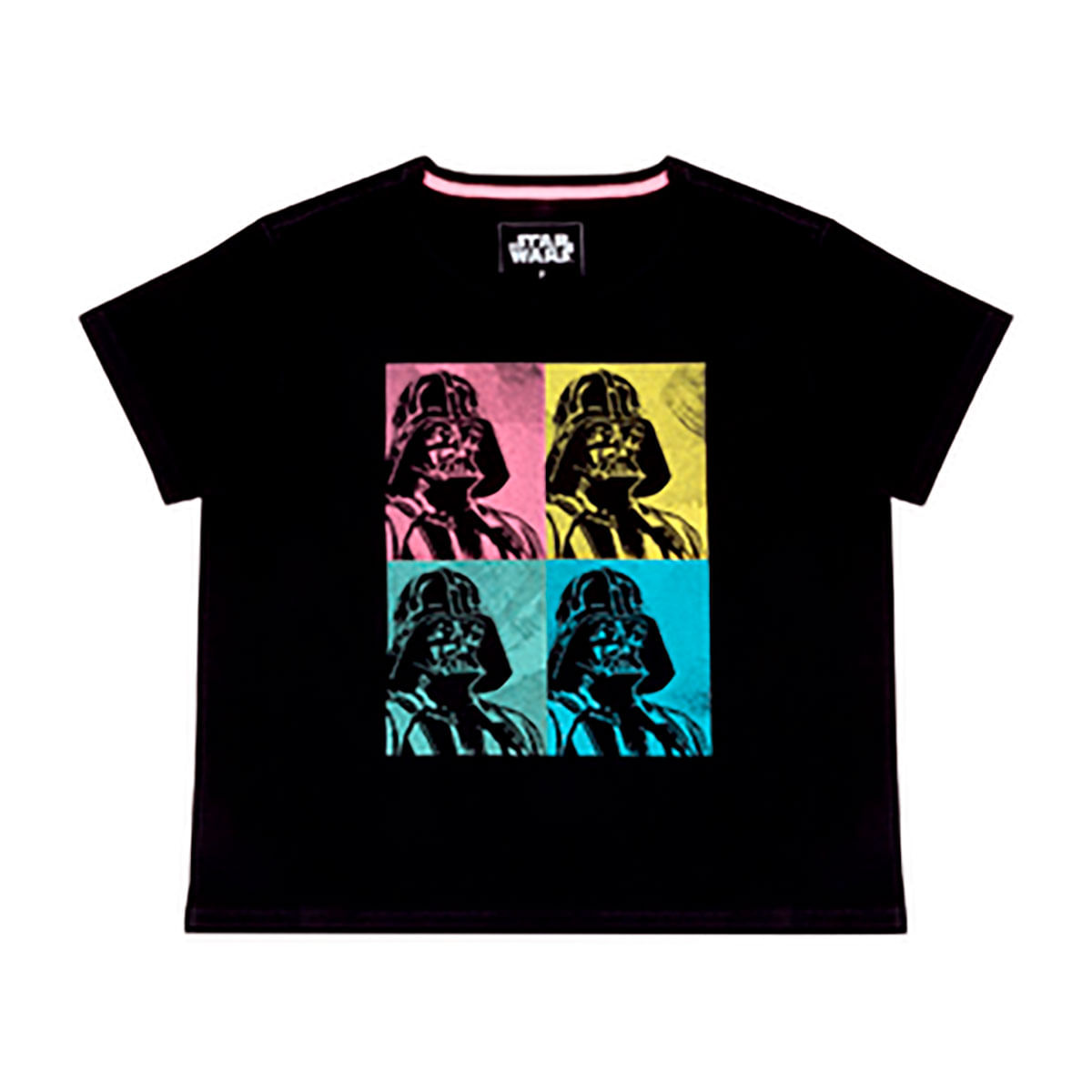 Camiseta Feminina Tradicional Star Wars Preta P Algodão Lapin