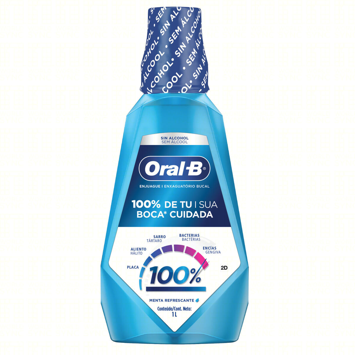 Enxaguante Bucal Zero Álcool Oral-B Menta Refrescante 100% 1 L