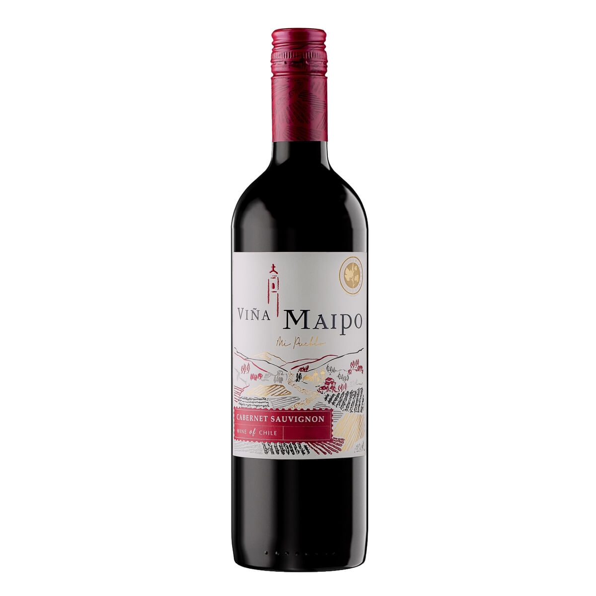 Vinho Chileno Tinto Meio Seco Mi Pueblo Cabernet Sauvignon Valle Central Garrafa 750 ml