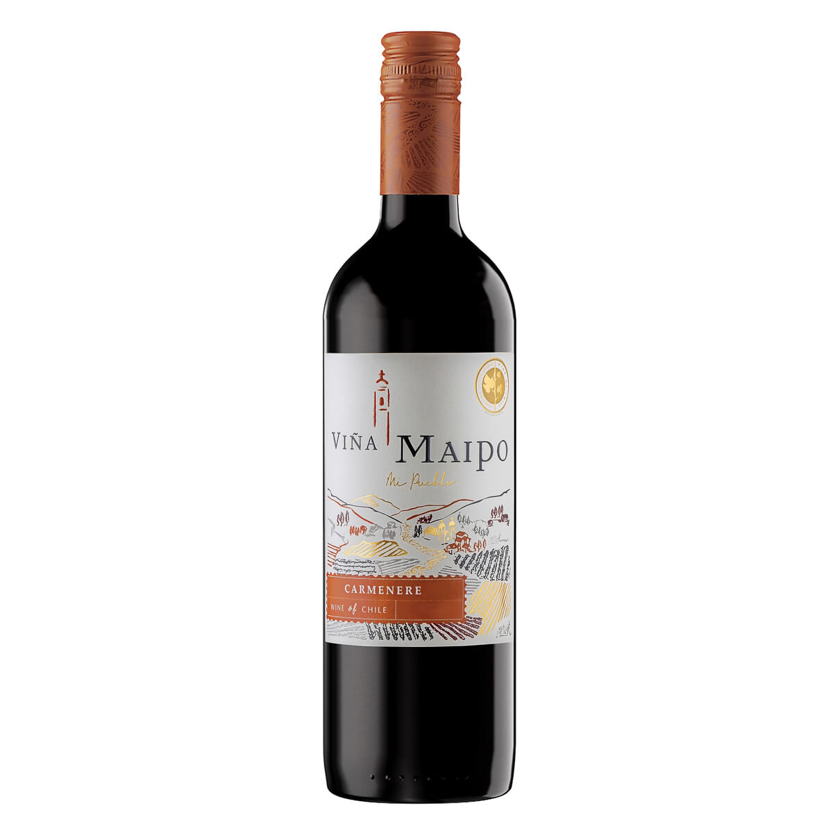 Vinho Chileno Tinto Meio Seco Mi Pueblo Carménère Valle Central Garrafa 750 ml