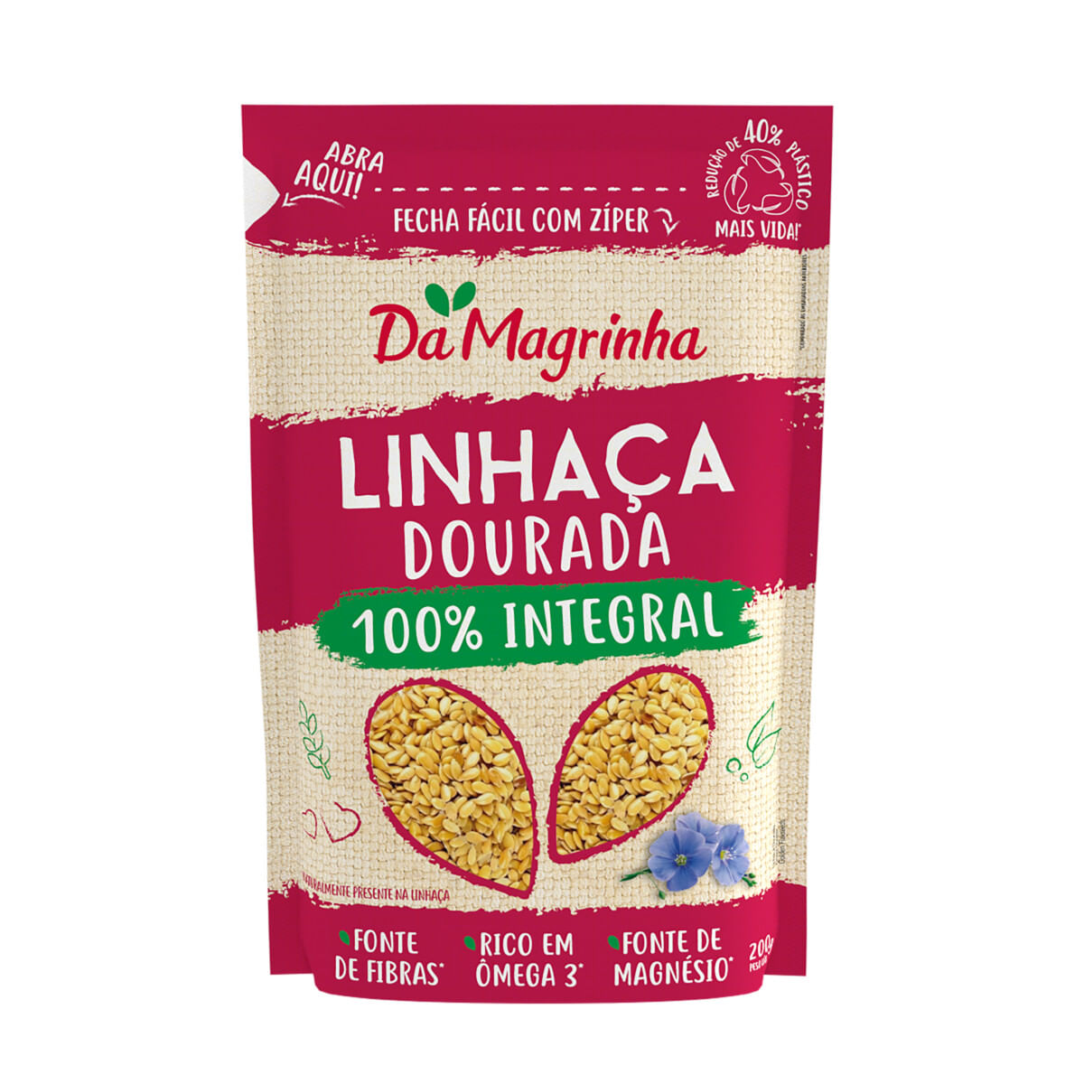 Linhaça Dourada Da Magrinha 100% Integral Pouch 200 g