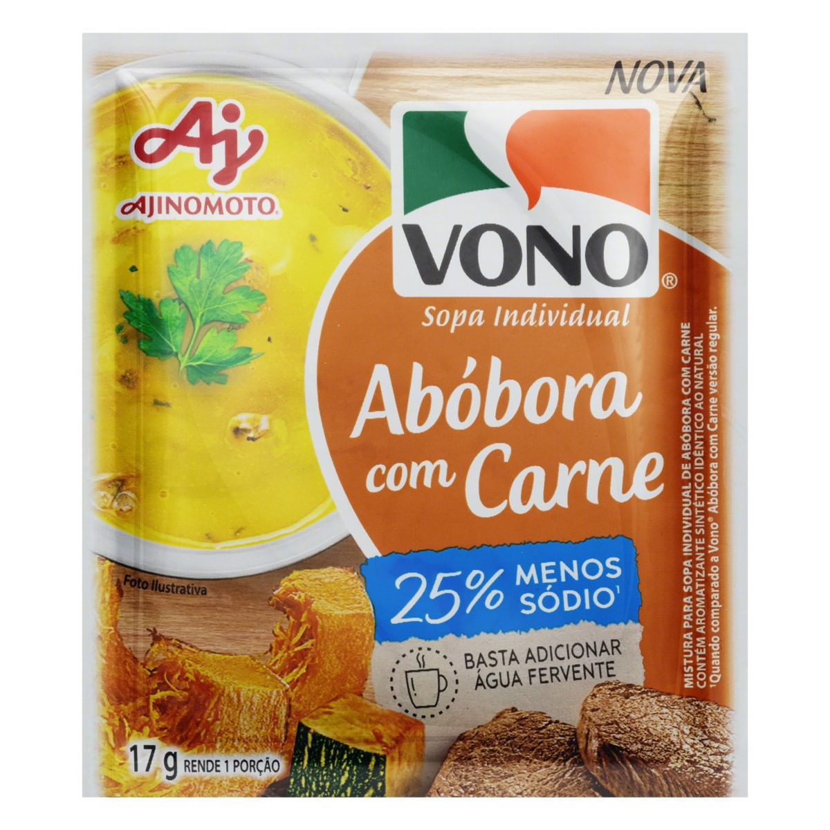 Sopa de Abóbora com Carne Menos Sódio Vono 17 g