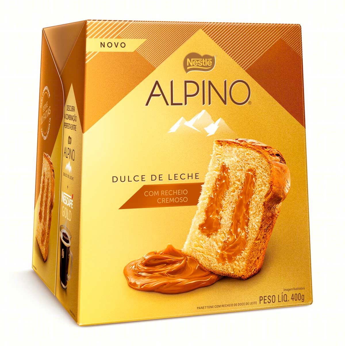 Panettone Recheio Doce de Leite Alpino Caixa 400 g