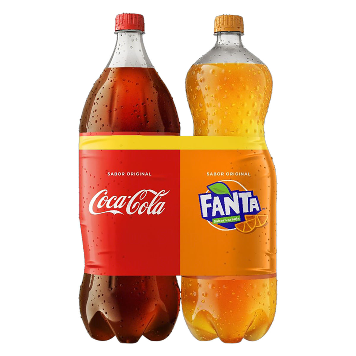 Kit Refrigerante Coca-Cola Original + Laranja Fanta 2 L Cada