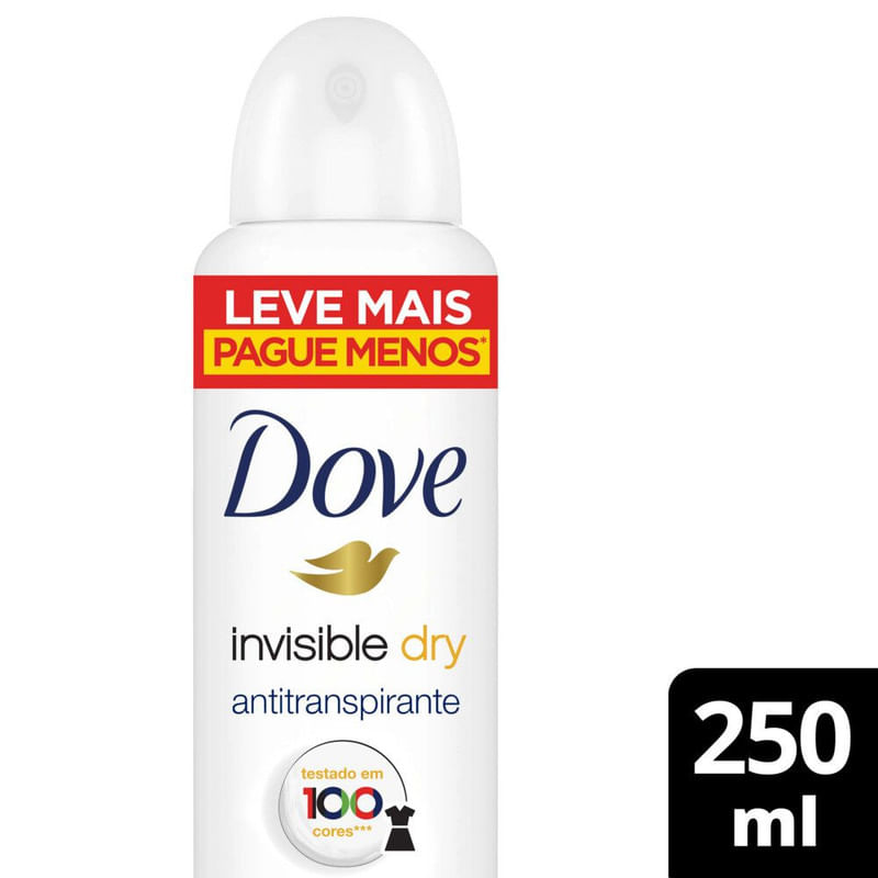 Desodorante Antitranspirante Aerosol Dove Invisible Dry 250 ml