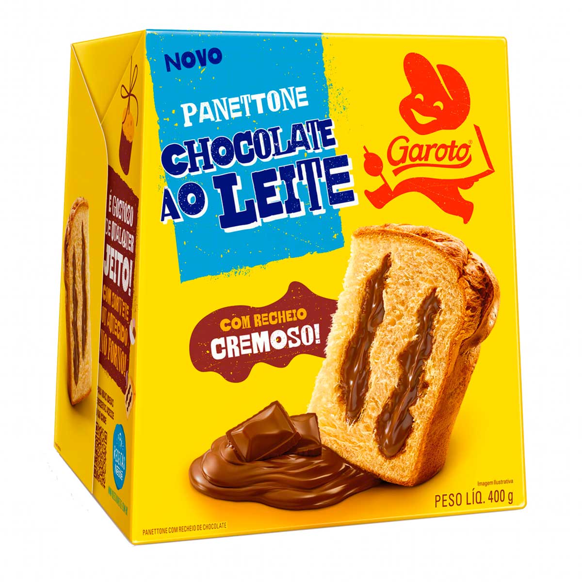 Panettone Recheio Chocolate ao Leite Garoto Caixa 400 g