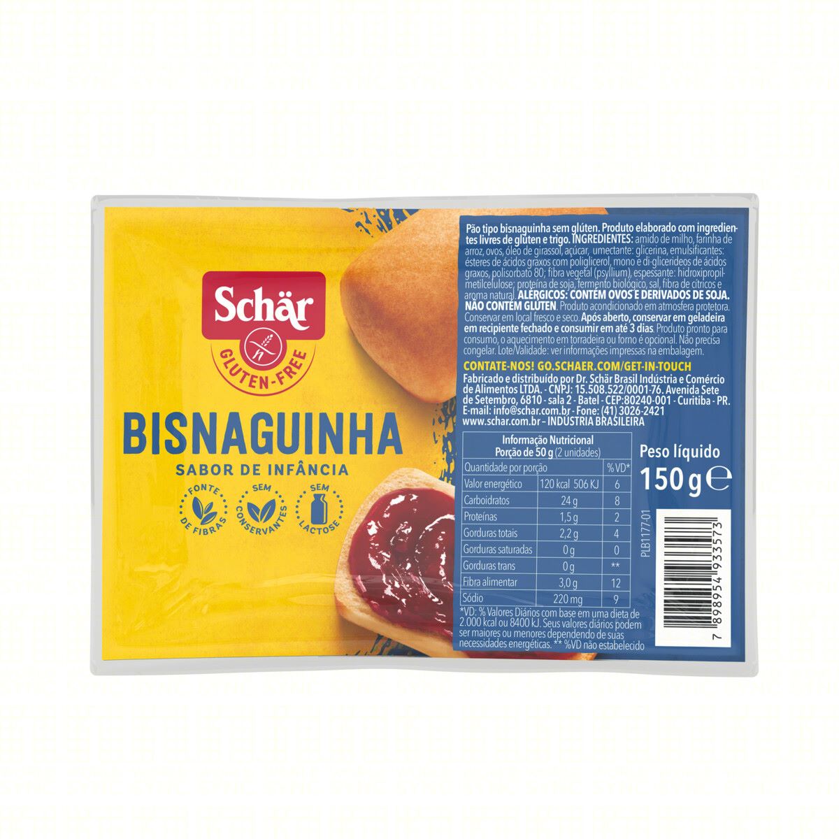 Pão Bisnaguinha Sem Glúten Zero Lactose Schär 150 g