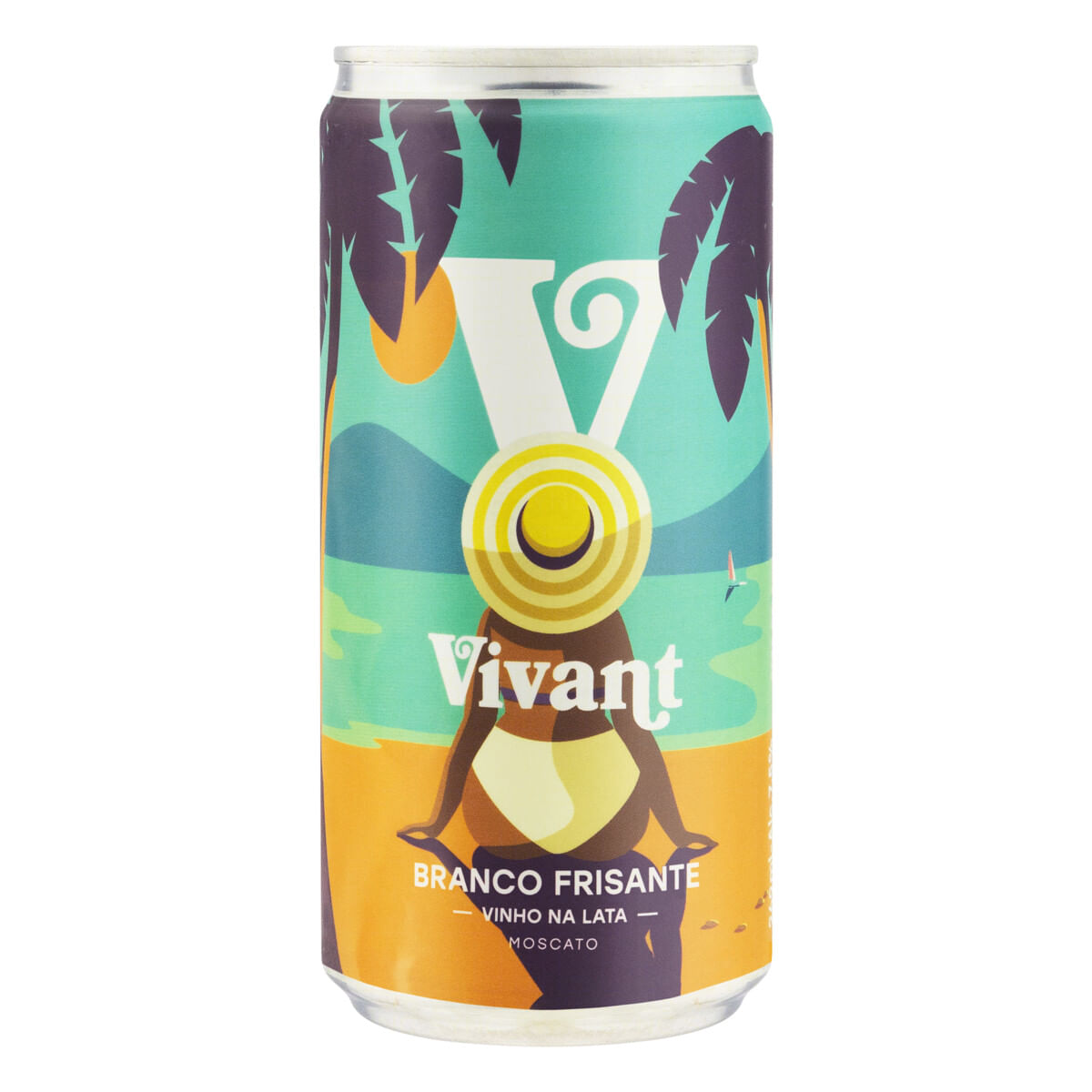 Vinho Brasileiro Branco Frisante Suave Vivant Moscato Lata 269 ml