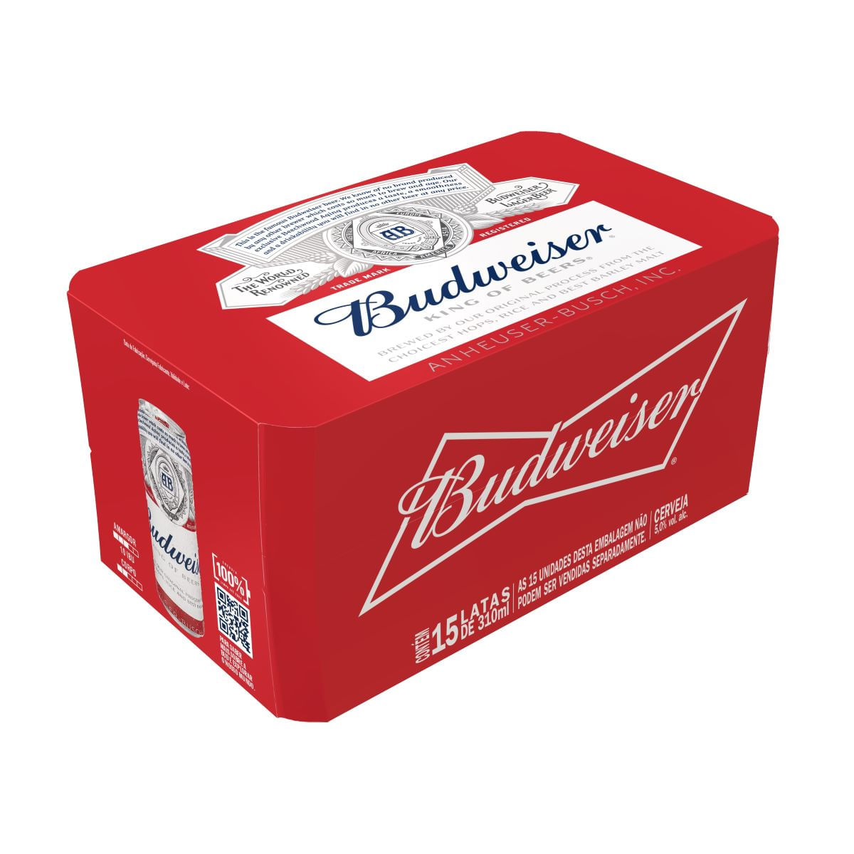 Cerveja Budweiser Lager Lata 15 Unidades 310 ml