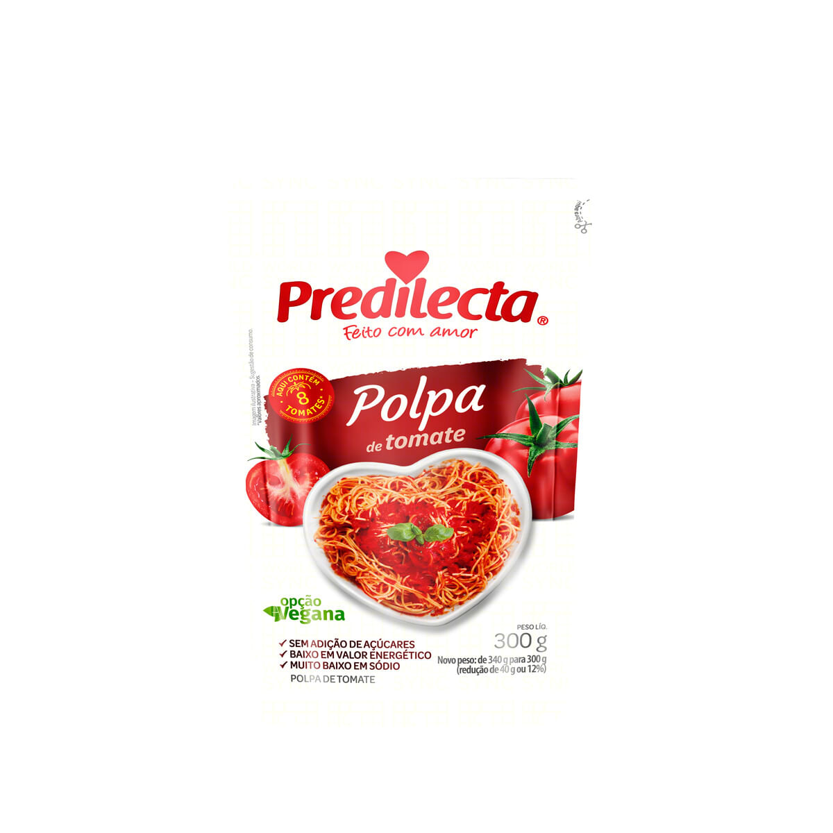 Polpa de Tomate Predilecta sem Adição de Açúcar Sachê 300 g