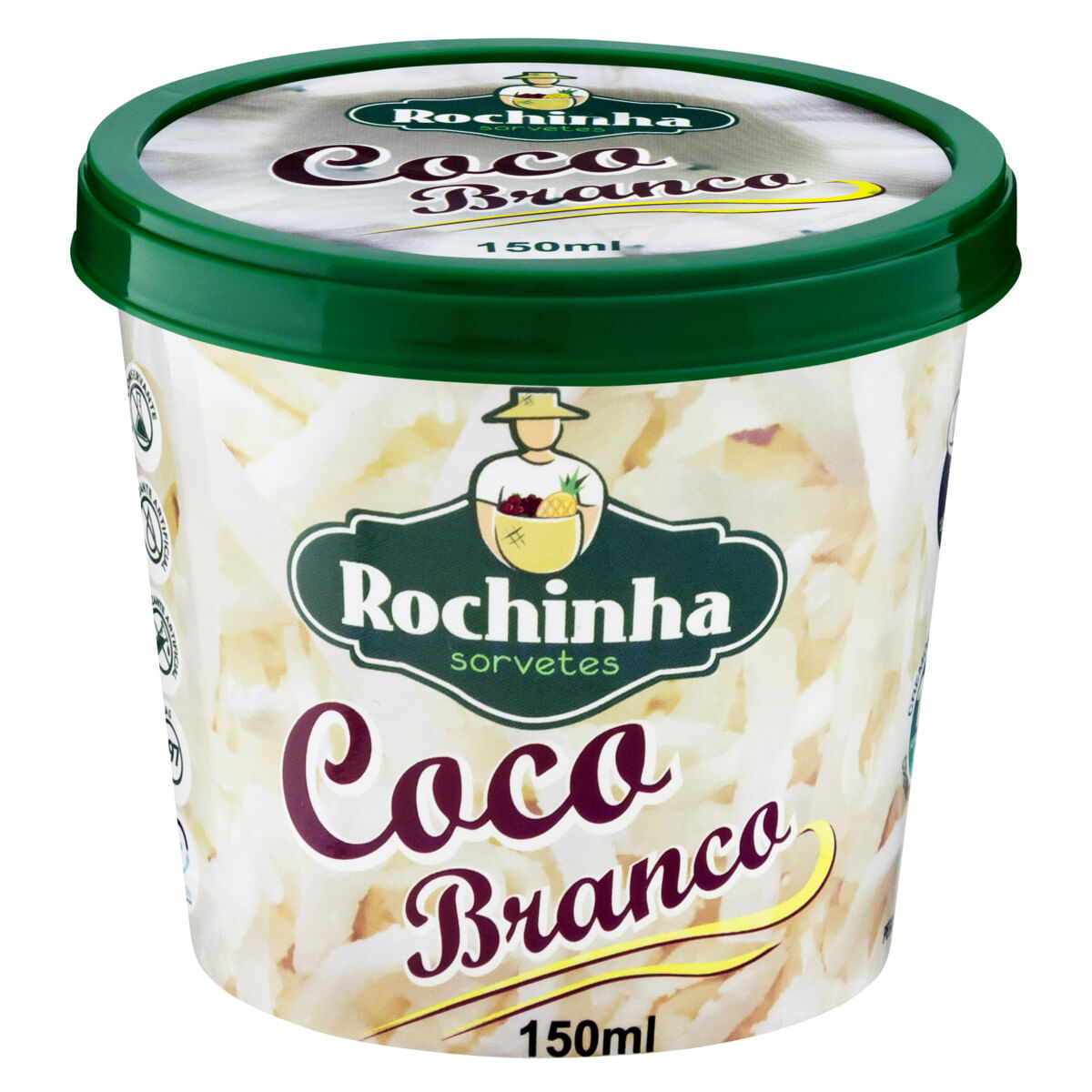 Sorvete Coco Branco Rochinha Sorvetes Pote 150 ml