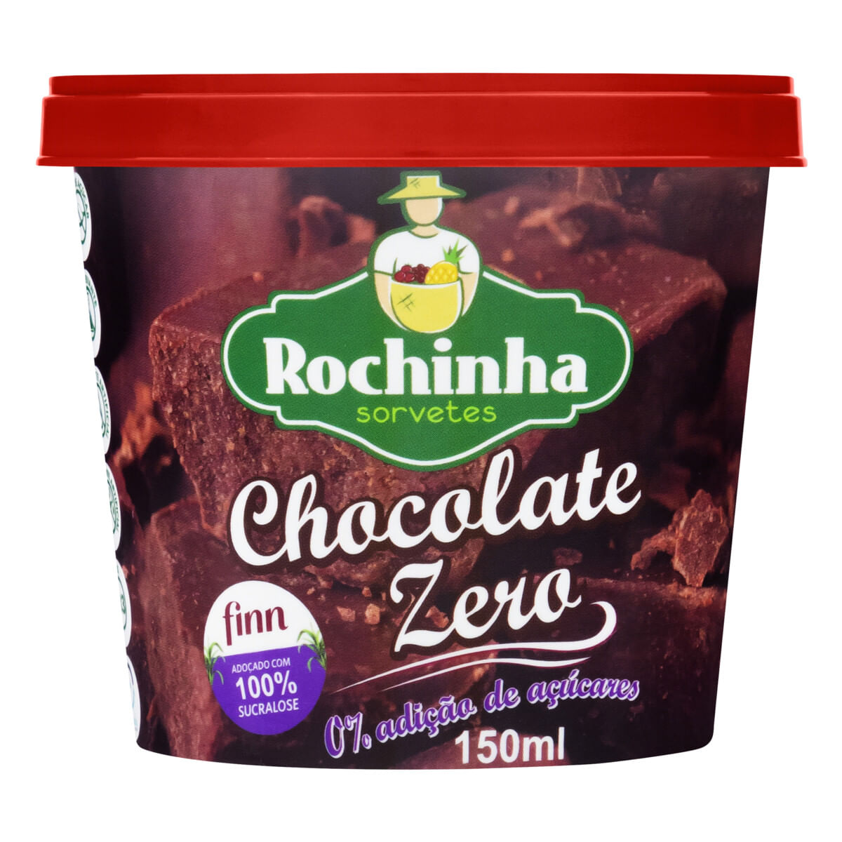 Sorvete Chocolate Rochinha Sorvetes Zero Pote 150 ml