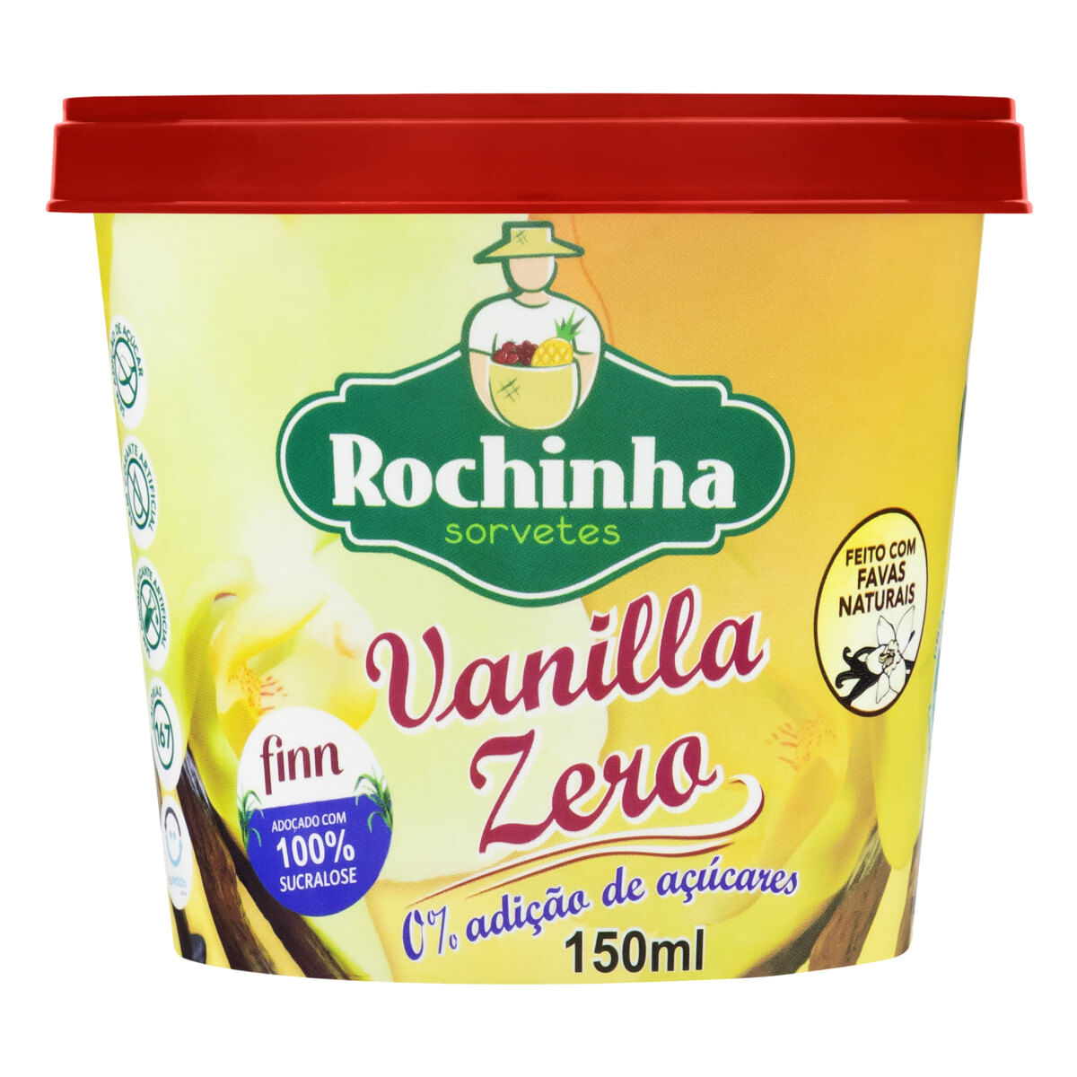 Sorvete Baunilha Rochinha Sorvetes Zero Pote 150 ml