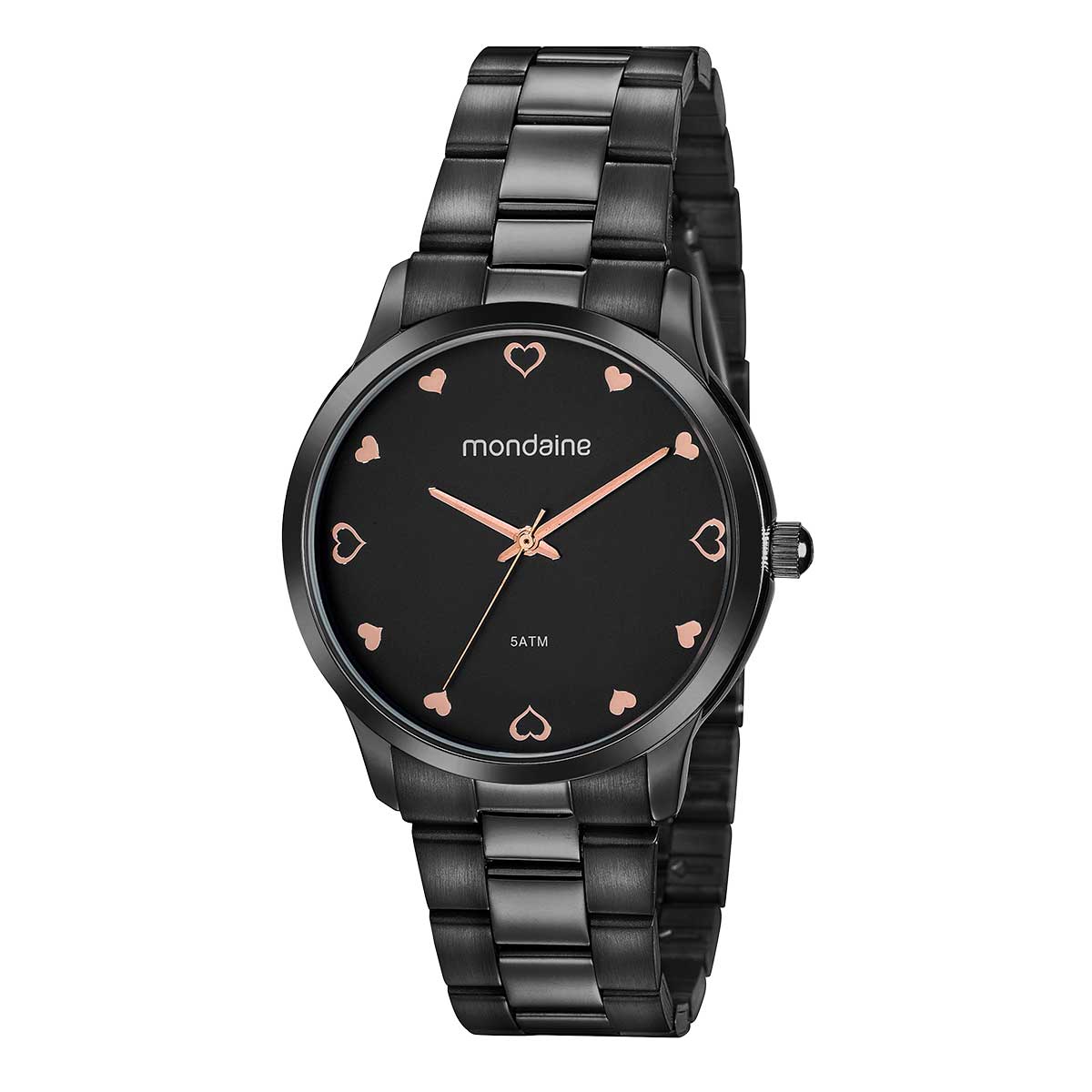 Relógio de Pulso Mondaine Trendy Metal Preto Analógico 32111LPMVPE2