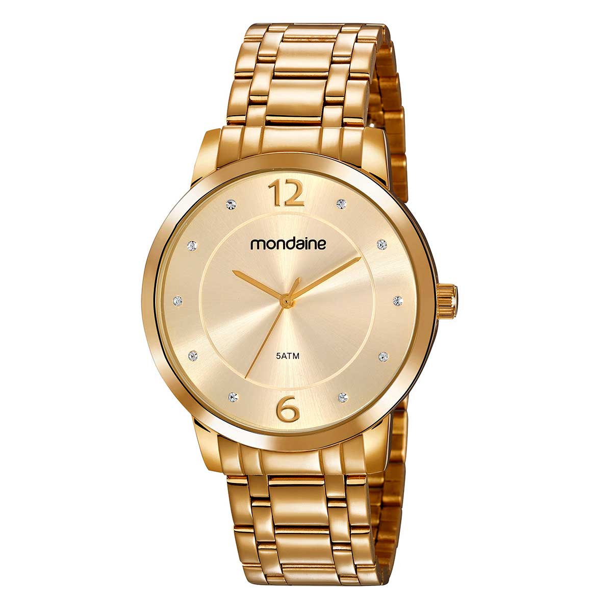 Relógio de Pulso Mondaine Trendy Metal Dourado Analógico 83467LPMVDE1