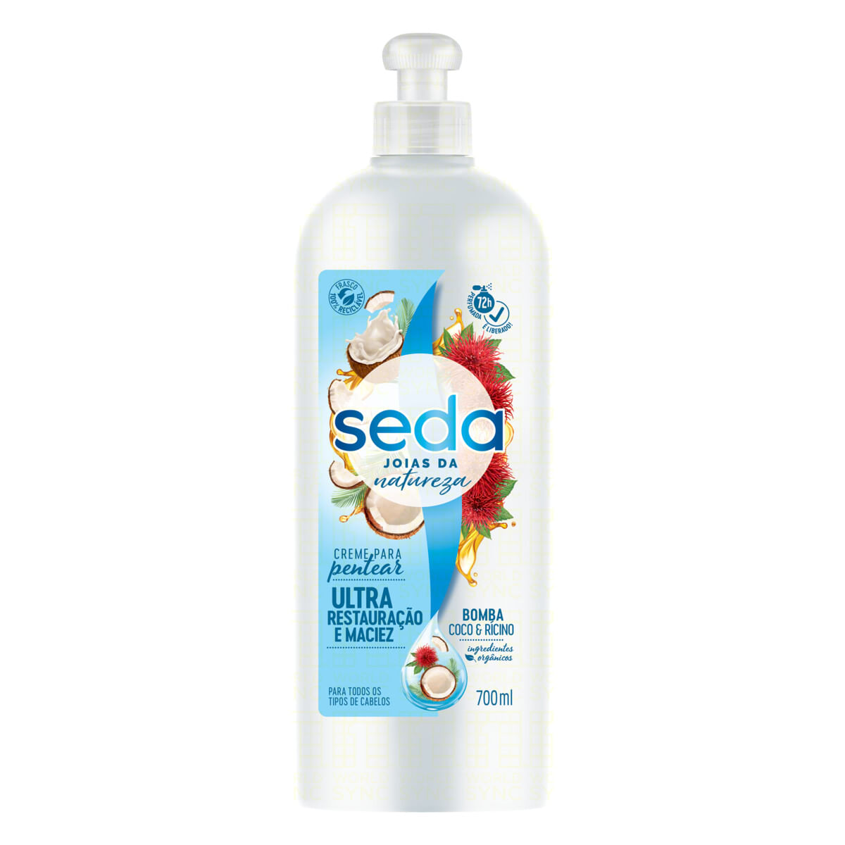 Creme para Pentear Coco &amp; Rícino Seda Joias da Natureza 700 ml