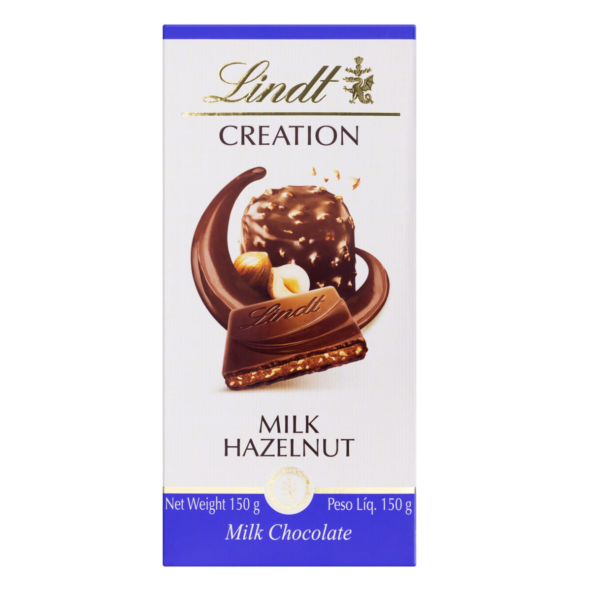 Chocolate ao Leite Recheio Amêndoas e Avelãs Caramelizadas Lindt Creation 150 g