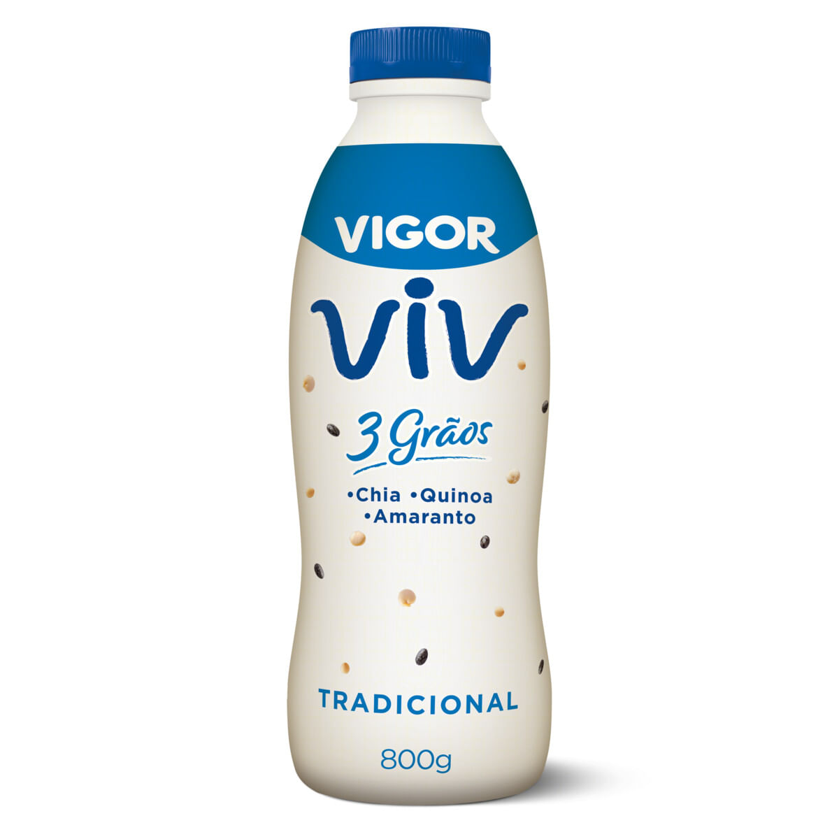 Iogurte Vigor Viv Tradicional Chia, Quinoa e Amaranto 3 Grãos Garrafa 800 g