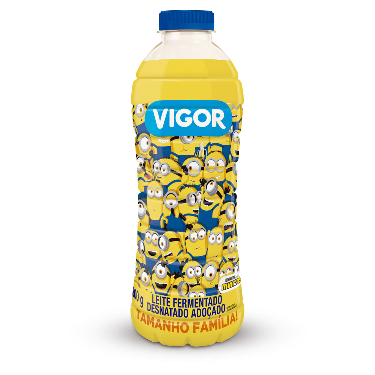 Leite Fermentado Desnatado Vigor Adoçado Minions Garrafa 800 g Tamanho Família