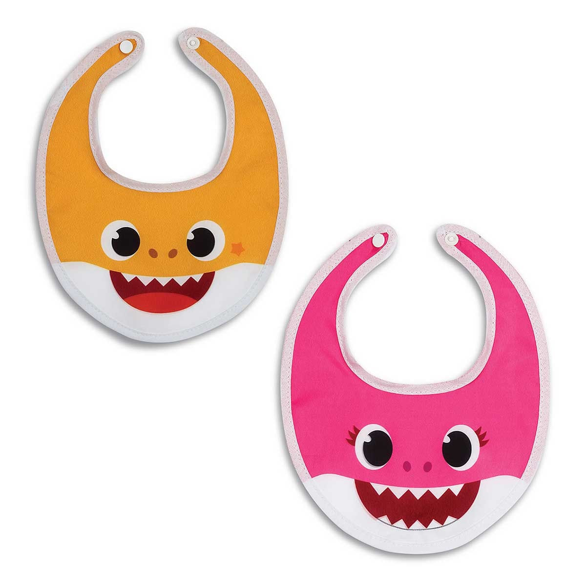 Babador Decorado - 3/6m - 2 Unidade Baby Shark Menina