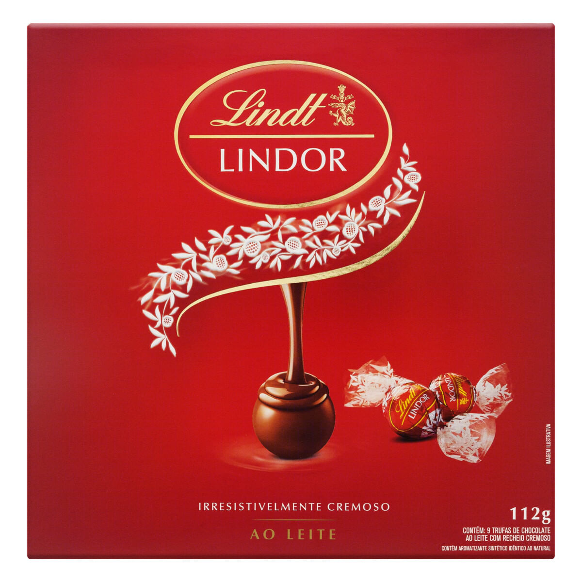 Caixa de Presente Chocolate ao Leite Lindt Lindor 112g 9 Unidades