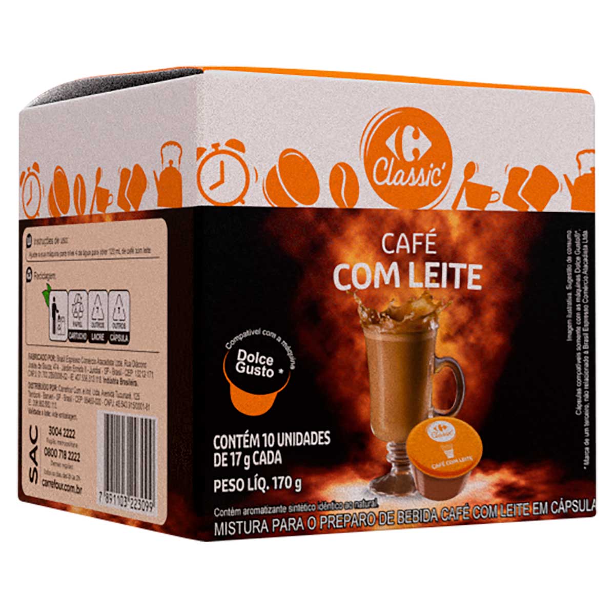 Café Com Leite Carrefour Classic Dolce Gusto 10 Unidades