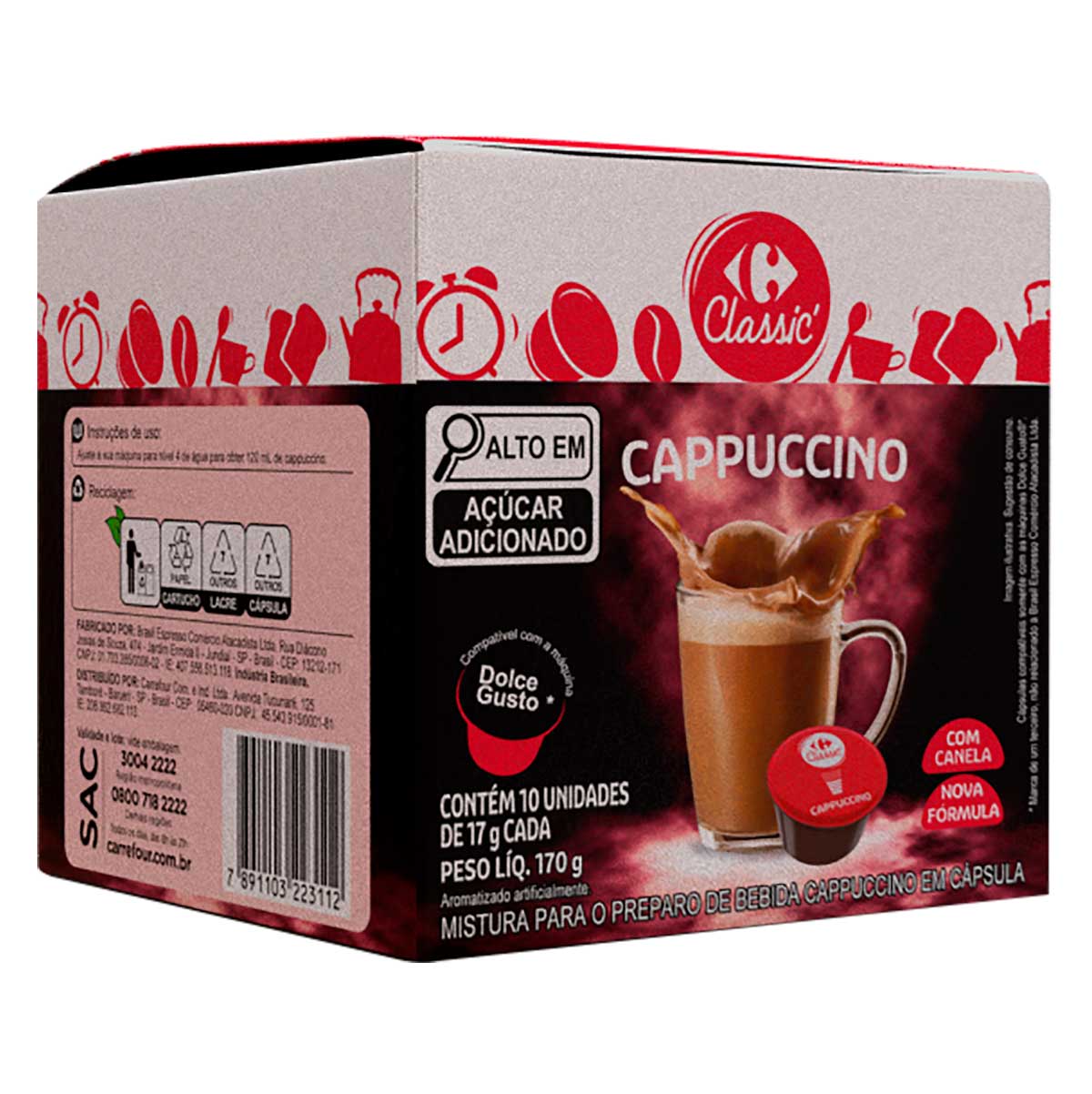 Café com Leite Carrefour Classic Tipo Dolce Gusto 10 Cápsulas