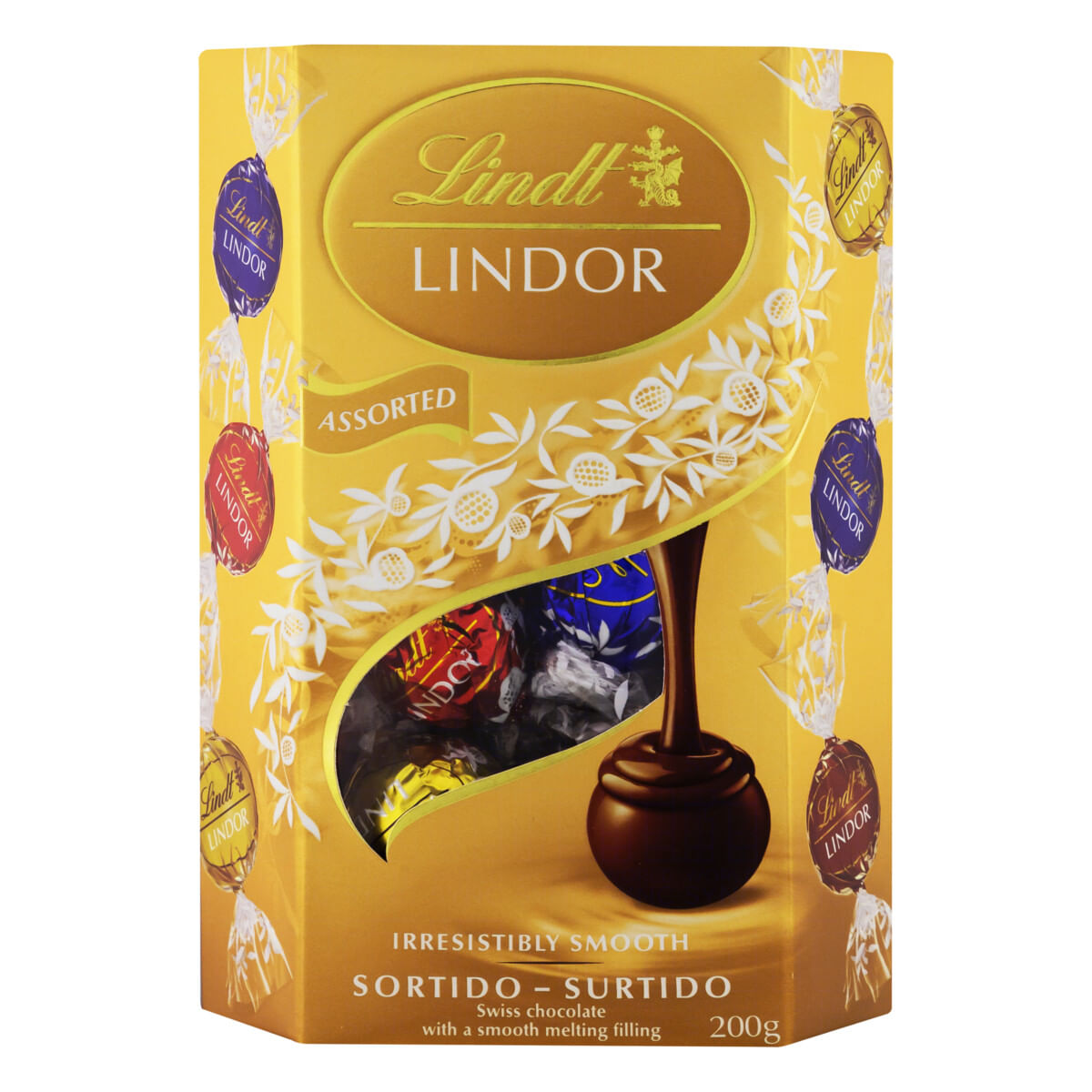 Caixa de Bombons Sortidos Lindt Lindor Cornet 200g 16 Unidades