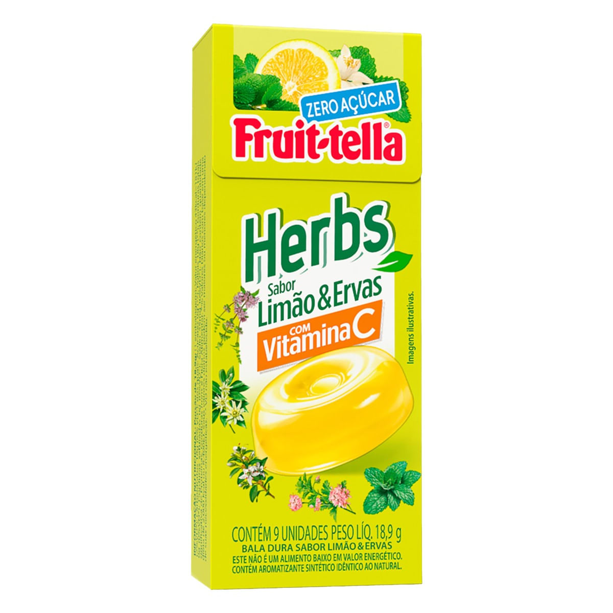 Bala Limão e Ervas Zero Açúcar Fruit-Tella 18,9 g