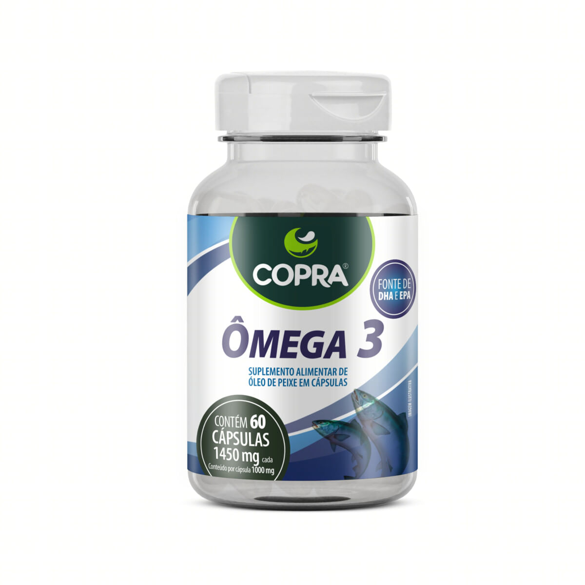 Suplemento Alimentar Óleo Peixe Omega 3  Copra 60 cp