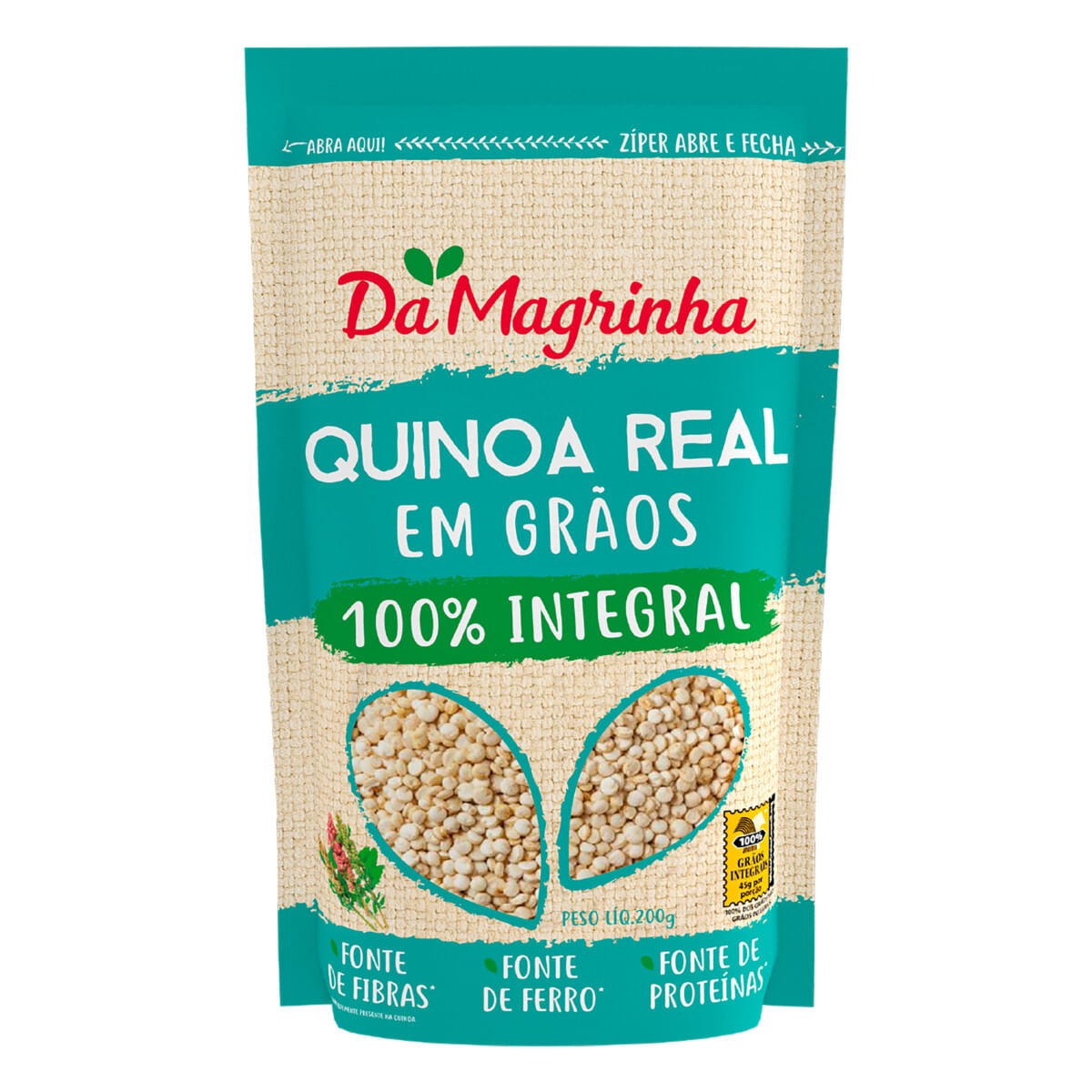 Quinoa Real Da Magrinha em Grãos 100% Integral Pouch 200 g