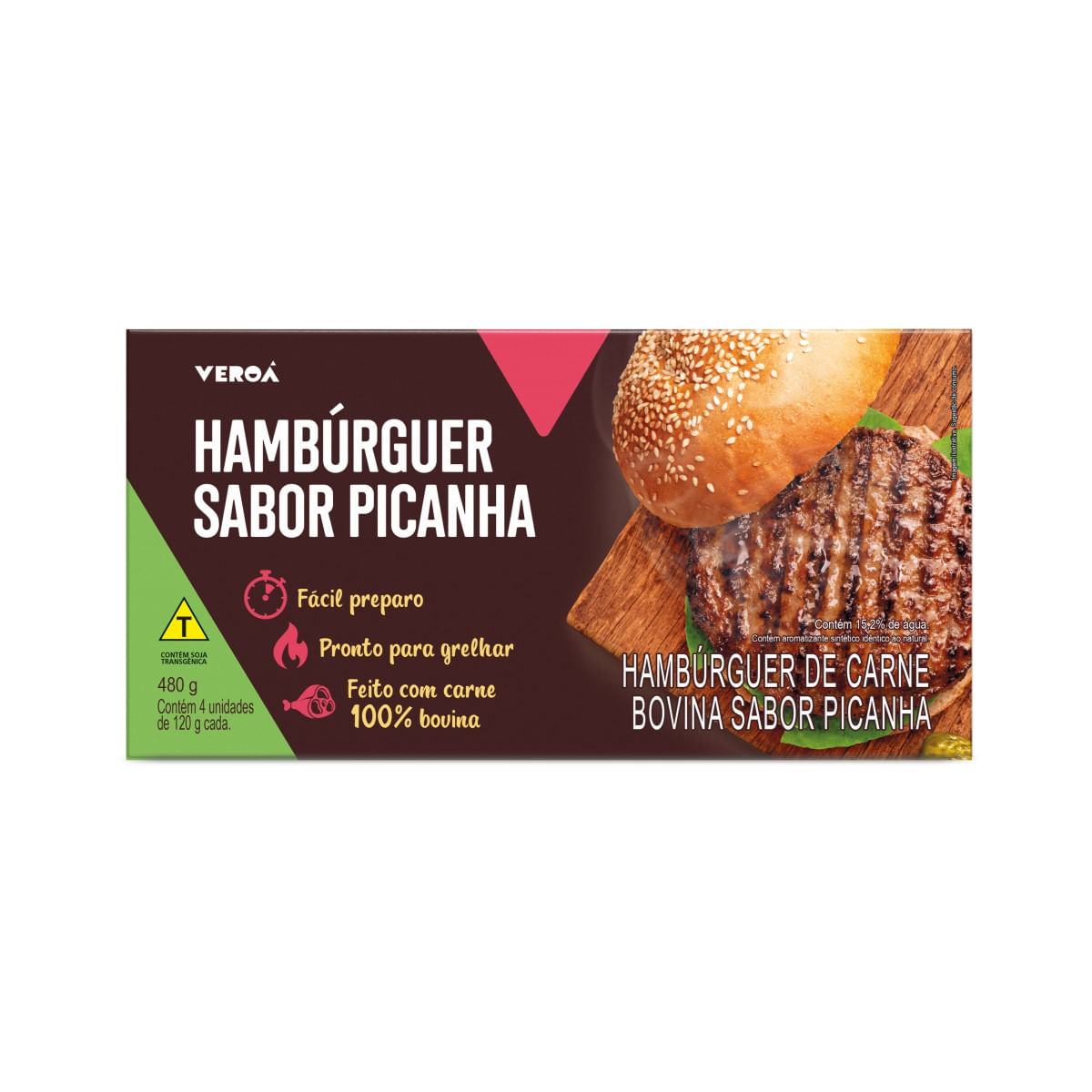 Hambúrguer de Carne Bovina Picanha Veroá 480 g