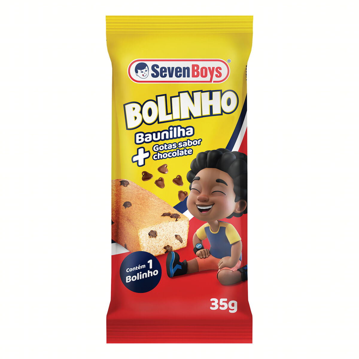 Bolinho Baunilha com Gotas de Chocolate Seven Boys Pacote 35 g