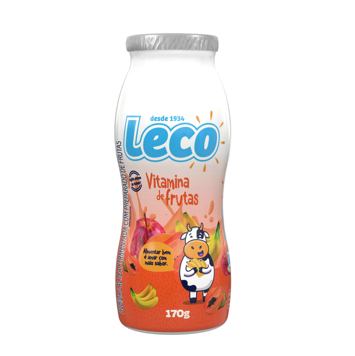 Bebida Láctea Fermentada Vitamina de Frutas Leco Frasco 170 g