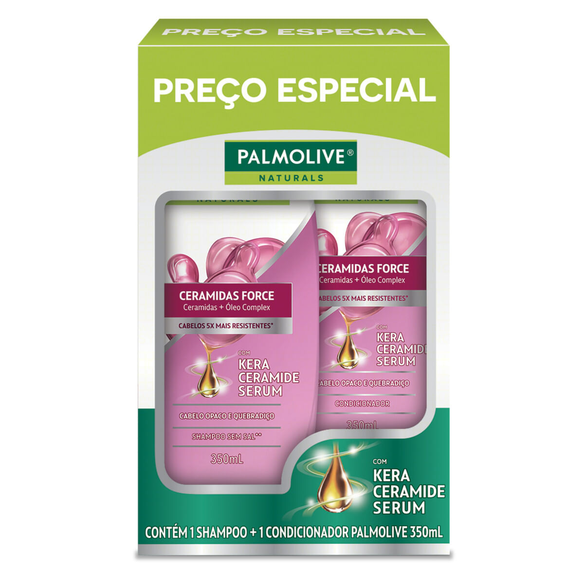 Kit Shampoo + Condicionador Palmolive Naturals Ceramidas Force 350 ml Cada