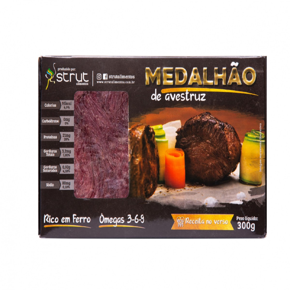 Medalhão de Avestruz Congelado Strut 300 g