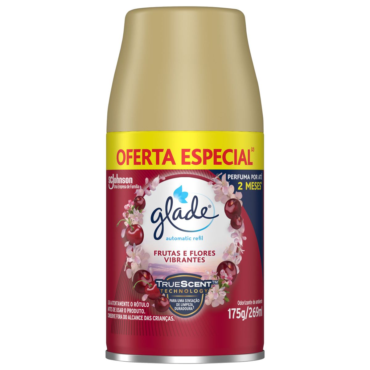 Desodorizador Glade Automatic Spray Refil Frutas e Flores Vibrantes 269ml Oferta Especial