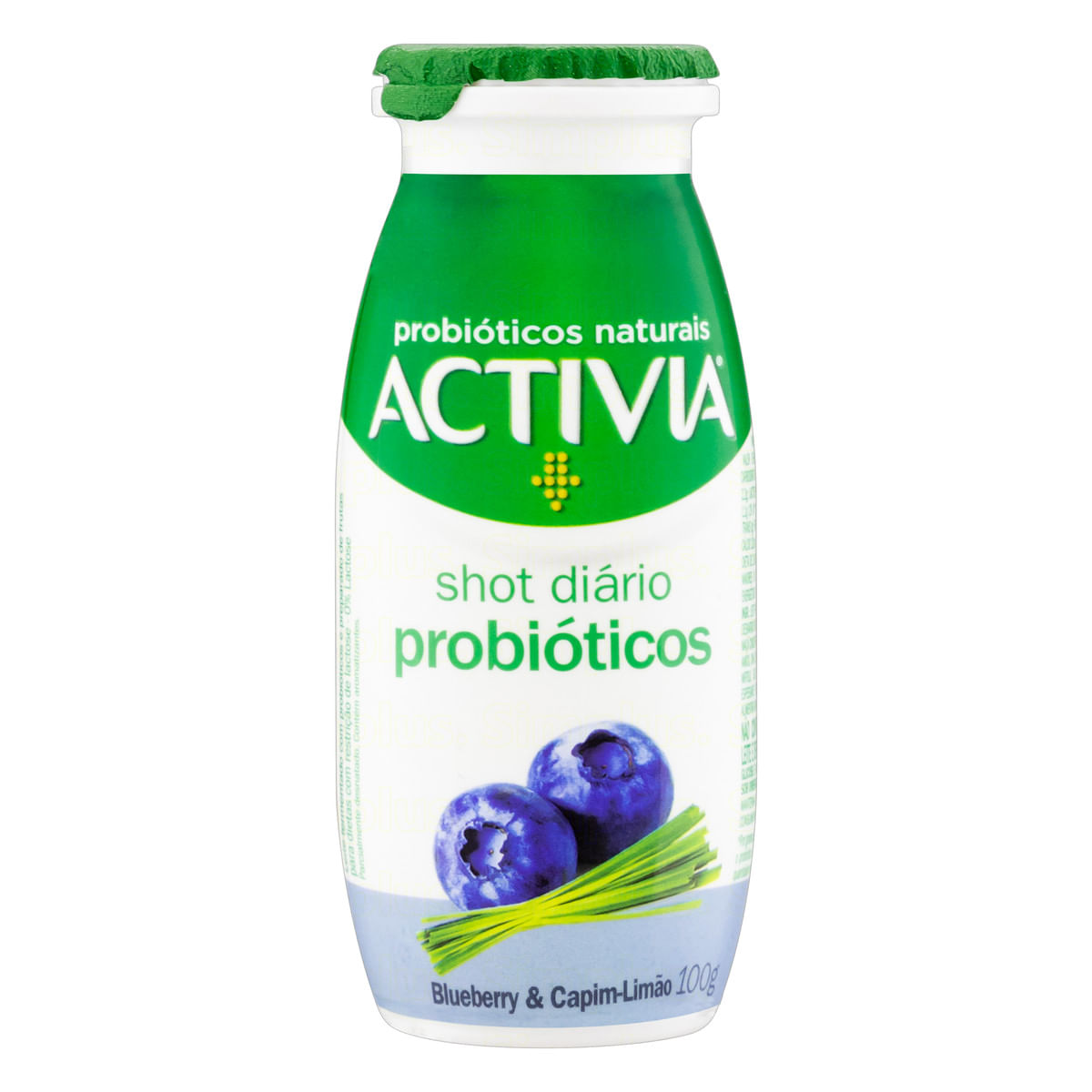 Leite Fermentado Semi-Desnatado Activia Shot Diário Blueberry e Capim Limão 100 g