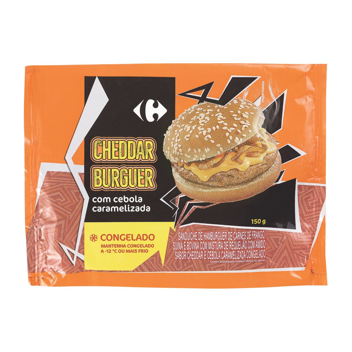 Sanduiche de Hamburguer Cheddar com Cebola Caramelizada Carrefour 160 g