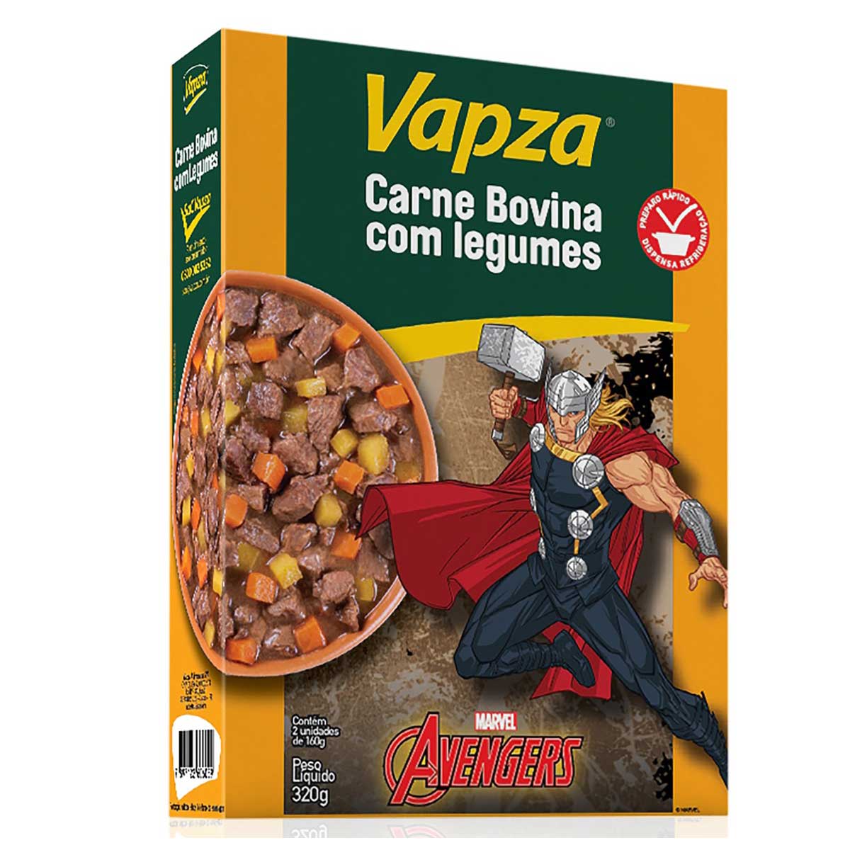 Carne Bovina com Legumes Vapza Marvel 320g