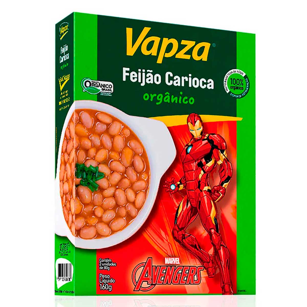 Feijão Carioca Orgânico Vapza Marvel 160g