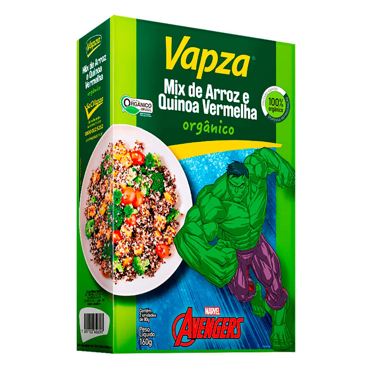 Mix de Arroz Integral e Quinoa Vermelha Orgânico Vapza Marvel 160g